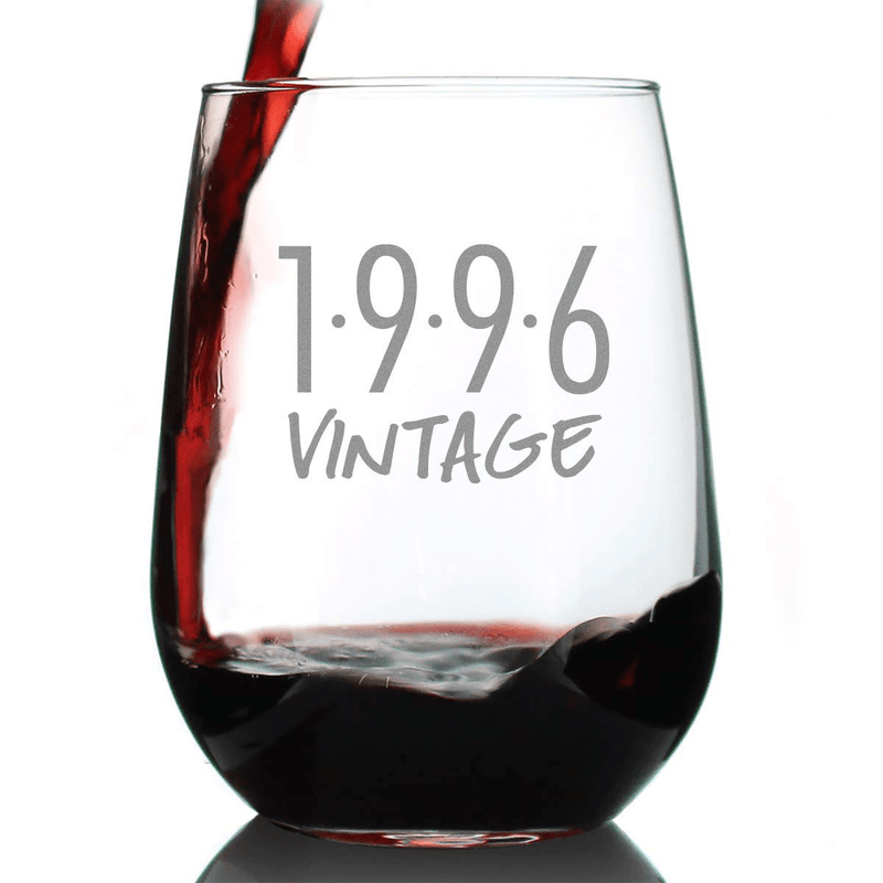 Vintage 1991-30th Birthday Stemless Wine Glass Gifts for Women & Men Turning 30 - Bday Party Decor - Large Glasses Home & Garden > Decor > Seasonal & Holiday Decorations Bevvee 1996  
