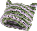 Vintage Beanies Women Fox Hat Grunge Accessories Slouchy Beanies for Women Crochet Hats for Women Sporting Goods > Outdoor Recreation > Winter Sports & Activities Dicusph Purple  