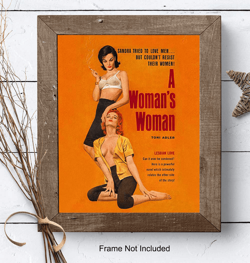 Vintage Lesbian Romance Fiction Book Wall Art - LGBTQ Accessories Poster Print - Lesbian Gifts for Girlfriend, Women, Queer, Gay, Bi - Home Decor, Room Decoration for Living Room, Bedroom, Office