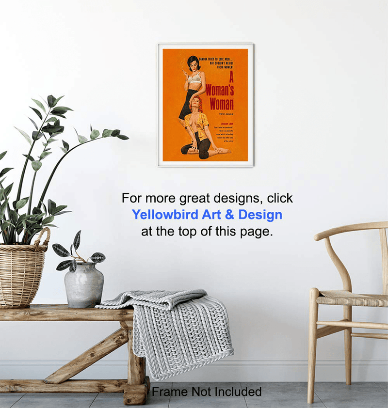 Vintage Lesbian Romance Fiction Book Wall Art - LGBTQ Accessories Poster Print - Lesbian Gifts for Girlfriend, Women, Queer, Gay, Bi - Home Decor, Room Decoration for Living Room, Bedroom, Office