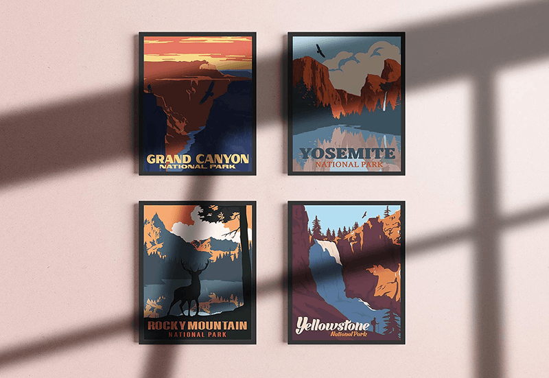 Vintage National Parks Poster Set - by Haus and Hues | National Parks Art Prints Nature Wall Art, and Mountain Print Set Abstract National Park Prints, Mountain Posters, Nature Prints, 8"X10" UNFRAMED Home & Garden > Decor > Artwork > Posters, Prints, & Visual Artwork HAUS AND HUES   