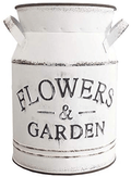 Vintage Rustic Antique Decorative Flower Vase Milk Tin Can for Centerpieces, Home Decor or Gift Home & Garden > Decor > Vases Koriste White Milk Can Large 