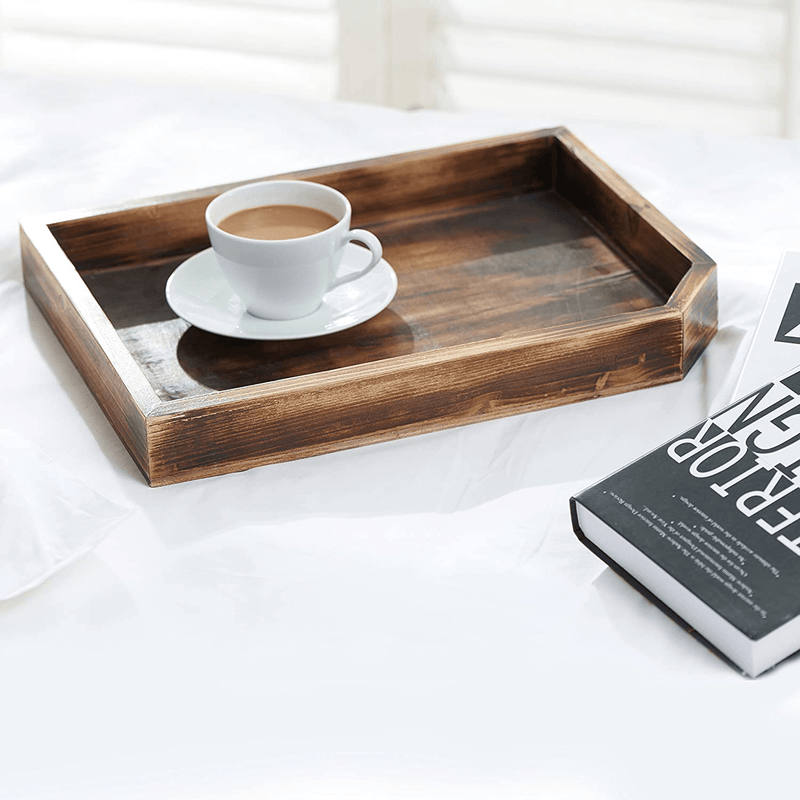 Vintage Wooden Coffee Table Display Tray/Wood Magazine and Document Holder, Dark Brown Home & Garden > Decor > Decorative Trays MyGift   