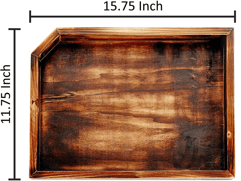Vintage Wooden Coffee Table Display Tray/Wood Magazine and Document Holder, Dark Brown Home & Garden > Decor > Decorative Trays MyGift   