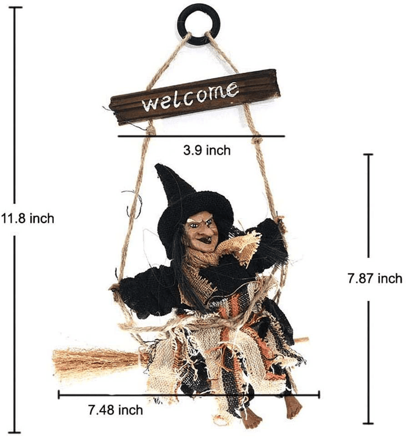Vintage Wooden Halloween Hanging Props Welcome Sign Witch Wall Door Hanger Halloween Decorations Haunted House Prop Decor Yard Outdoor Indoor Bar Club KTV Ornament Decoration Toys Gift Arts & Entertainment > Party & Celebration > Party Supplies Holiberty   