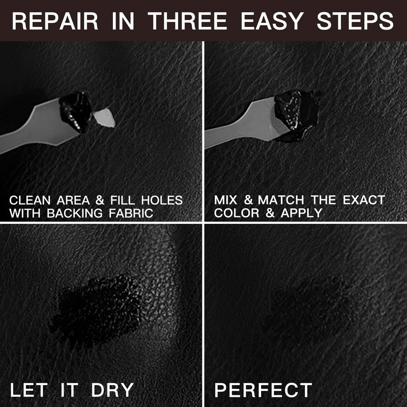 Vinyl and Leather Repair Kit for Couches | P Leather Leather Repair Paint Gel for Sofa, Jacket, Furniture, Car Seats, Purse. Perfect Color Matching for Genuine, Bonded, PU, Faux Leather  ARCSSAI   