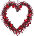 Violetevergarden Valentine’S Day Wreath,15” Heart Shaped Wreath with Red Berries and Small Pink Hearts for Valentine’S Day Wedding Festival Decor Home & Garden > Decor > Seasonal & Holiday Decorations VioletEverGarden Red-white-pink  