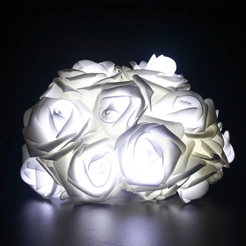 VIPMOON Rose Flower String Lights,2M 20LED Battery Operated Romantic String Lights Bright Warm Flower Rose Lamp Fairy Light for Valentine'S Day Wedding Gardens Party Christmas Decoration (Red) Home & Garden > Decor > Seasonal & Holiday Decorations VIPMOON White  