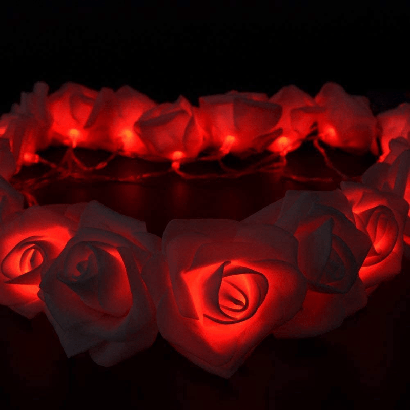 VIPMOON Rose Flower String Lights,2M 20LED Battery Operated Romantic String Lights Bright Warm Flower Rose Lamp Fairy Light for Valentine'S Day Wedding Gardens Party Christmas Decoration (Red) Home & Garden > Decor > Seasonal & Holiday Decorations VIPMOON   