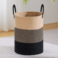 VIPOSCO Tall Laundry Hamper, Woven Rope Storage Basket for Blanket, Toys, Dirty Clothes in Living Room, Bathroom, Bedroom - 30L Brown & Black Home & Garden > Household Supplies > Storage & Organization VIPOSCO Brown & Black 58L 