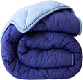 Viscosoft down Alternative Reversible Comforter Twin/Twin XL - Breathable Premium Extra Long Soft Microfiber Light Blue / Navy