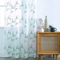 VISIONTEX Sheer White Curtains, Embroidered Damask Khaki Floral Rod Pocket Pair, See through Breathable Drapes for Bedroom, Kitchen, Living Room, Set of 2, Width 54 X Length 84 Inches Home & Garden > Decor > Window Treatments > Curtains & Drapes VISIONTEX Tulip-aqua 54 x 63 Inch 