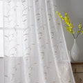 VISIONTEX Sheer White Curtains, Embroidered Damask Khaki Floral Rod Pocket Pair, See through Breathable Drapes for Bedroom, Kitchen, Living Room, Set of 2, Width 54 X Length 84 Inches Home & Garden > Decor > Window Treatments > Curtains & Drapes VISIONTEX Vines-beige 54 x 63 Inch 