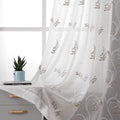 VISIONTEX Sheer White Curtains, Embroidered Damask Khaki Floral Rod Pocket Pair, See through Breathable Drapes for Bedroom, Kitchen, Living Room, Set of 2, Width 54 X Length 84 Inches Home & Garden > Decor > Window Treatments > Curtains & Drapes VISIONTEX Khaki Embroidered 54 x 84 Inch 