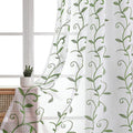 VISIONTEX Sheer White Curtains, Embroidered Damask Khaki Floral Rod Pocket Pair, See through Breathable Drapes for Bedroom, Kitchen, Living Room, Set of 2, Width 54 X Length 84 Inches Home & Garden > Decor > Window Treatments > Curtains & Drapes VISIONTEX Vines-green 54 x 84 Inch 