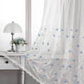 VISIONTEX Sheer White Curtains, Embroidered Damask Khaki Floral Rod Pocket Pair, See through Breathable Drapes for Bedroom, Kitchen, Living Room, Set of 2, Width 54 X Length 84 Inches Home & Garden > Decor > Window Treatments > Curtains & Drapes VISIONTEX Embossed Butterflies 54 x 84 Inch 