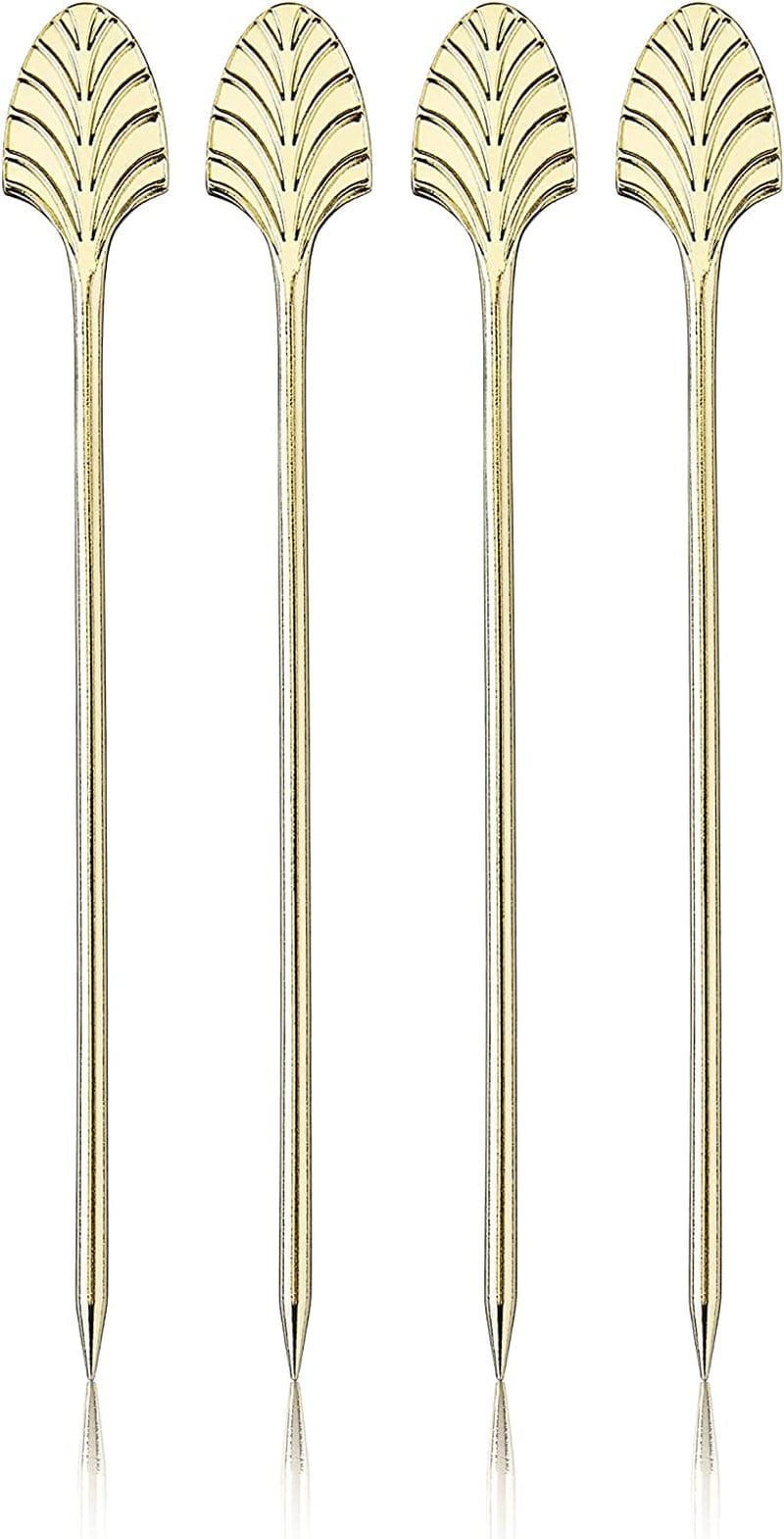 Viski Gold Cocktail Picks, Set of 6 Stainless Steel Drink Picks, Barware Accessories, 4.25″ Home & Garden > Kitchen & Dining > Barware True Fabrication Art Deco Gold  