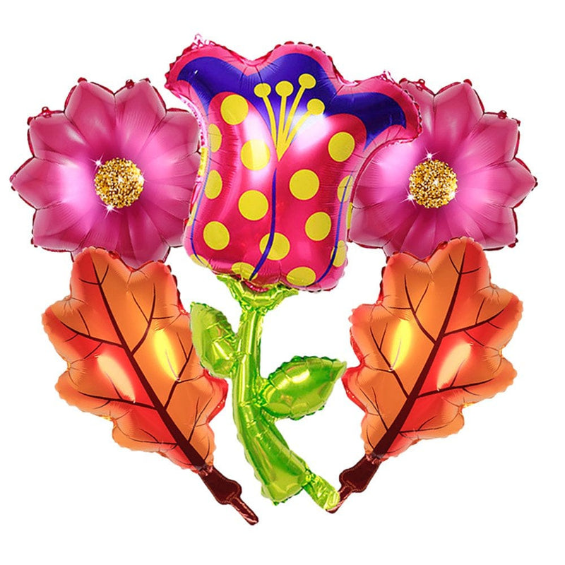 Visland 5PCS Flower Foil Balloons Wedding Decoration Romantic Valentine'S Day Event Party Supplies