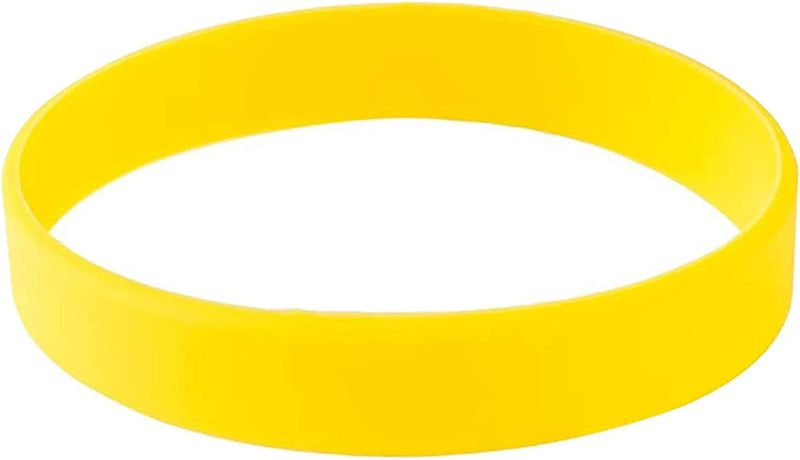 Vitalite Silicone Bracelets Blank Rubber Wristbands,50Pcs/Pack Party Accessories Sporting Goods > Outdoor Recreation > Winter Sports & Activities Vitalite Yellow Adult-8" 