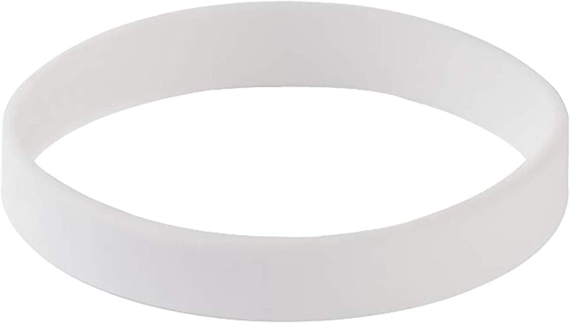 Vitalite Silicone Bracelets Blank Rubber Wristbands,50Pcs/Pack Party Accessories Sporting Goods > Outdoor Recreation > Winter Sports & Activities Vitalite White Adult-8" 