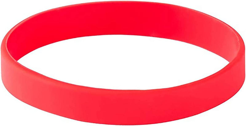 Vitalite Silicone Bracelets Blank Rubber Wristbands,50Pcs/Pack Party Accessories Sporting Goods > Outdoor Recreation > Winter Sports & Activities Vitalite Red Adult-8" 