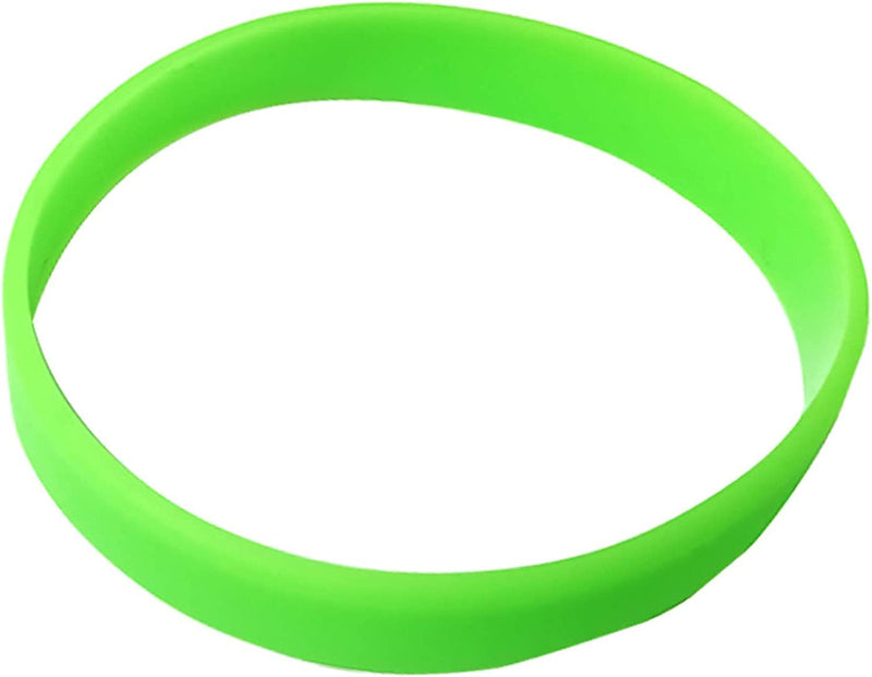 Vitalite Silicone Bracelets Blank Rubber Wristbands,50Pcs/Pack Party Accessories Sporting Goods > Outdoor Recreation > Winter Sports & Activities Vitalite Fluorescent green Adult-8" 