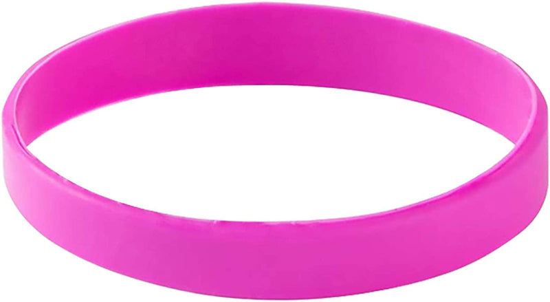 Vitalite Silicone Bracelets Blank Rubber Wristbands,50Pcs/Pack Party Accessories Sporting Goods > Outdoor Recreation > Winter Sports & Activities Vitalite Rose Adult-8" 