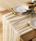 Vitalizart Cheesecloth Table Runner Peach Coral 35 X 120 Inches Gauze Tablecloth 10Ft Boho Rustic Decorations for Wedding Decor Reception Bridal Shower Holiday Party Home & Garden > Decor > Seasonal & Holiday Decorations Vitalizart Cream White  