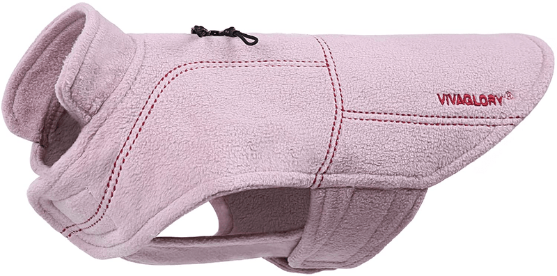 Vivaglory Fleece Vest Dog Cold Weather Sweater for Small Dogs, Adjustable Winter Warm Clothes with Two-Way Zipper Opening, Reflective Coats Pet Jacket for Puppies Small Medium Large Dogs Animals & Pet Supplies > Pet Supplies > Dog Supplies > Dog Apparel VIVAGLORY Pink M(Chest: 22-26", Neck: ~15") 