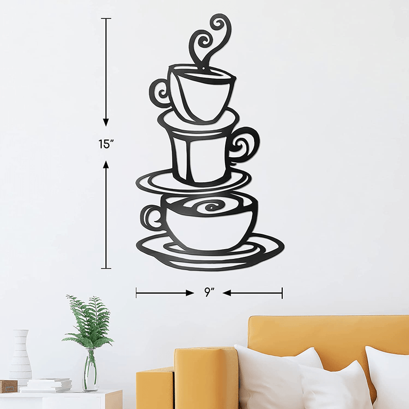 ViveGate Coffee Decorations for Kitchen, 15"X9" Coffee Decor for Coffee Bar Metal Art Wall Decor Coffee Signs Kitchen Decor Home & Garden > Decor > Seasonal & Holiday Decorations& Garden > Decor > Seasonal & Holiday Decorations Vivegate   