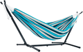 Vivere Double Cotton Hammock with Space Saving Steel Stand, Tropical (450 lb Capacity - Premium Carry Bag Included) Home & Garden > Lawn & Garden > Outdoor Living > Hammocks Vivere Token Surfside  