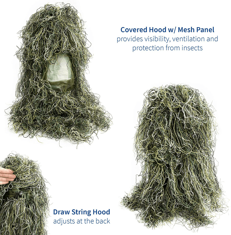 VIVO Ghillie Suit Camo Woodland Camouflage Forest Hunting 4-Piece + Bag Apparel & Accessories > Costumes & Accessories > Costumes VIVO   