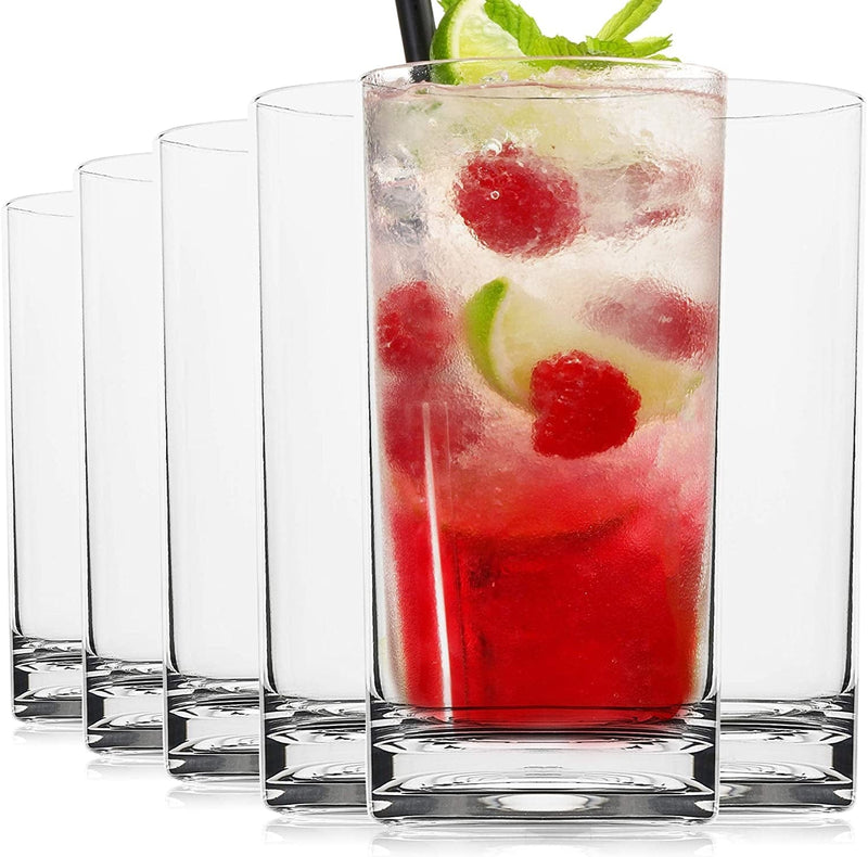 Vivocci Unbreakable Tritan Plastic Water Drinking Glasses 16 Oz | Ideal for Juice Beverages & Cocktails | Shatterproof Barware | Highball Tall Clear Cup Tumblers | Dishwasher Safe Drinkware | Set of 6 Home & Garden > Kitchen & Dining > Tableware > Drinkware Vivocci   