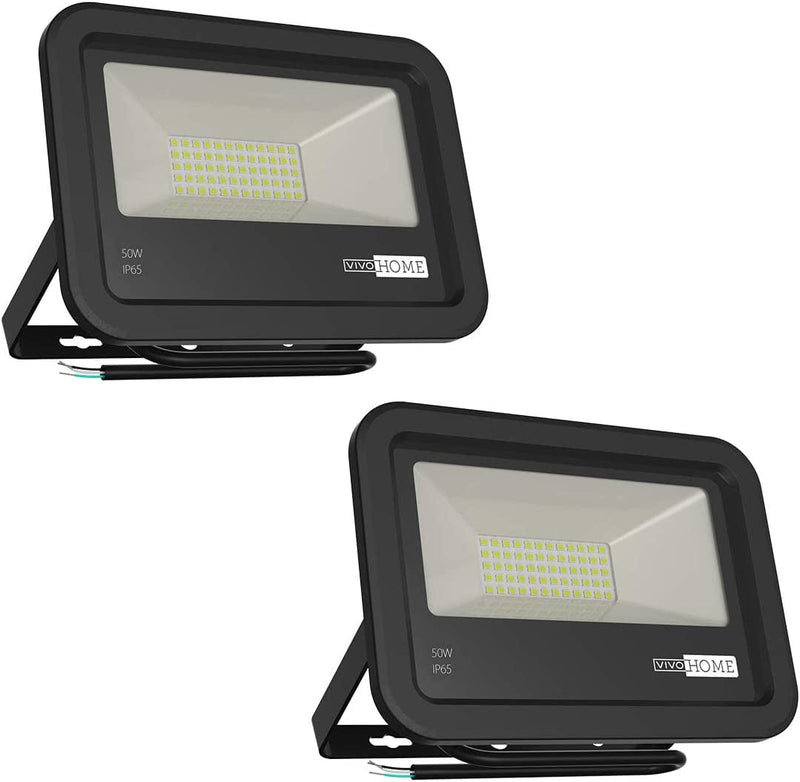 VIVOHOME 2 Pack 50W LED Flood Lights, 3750Lm 6500K Daylight White, IP65 Waterproof Spotlight for Outdoor Home & Garden > Lighting > Flood & Spot Lights VIVOHOME   
