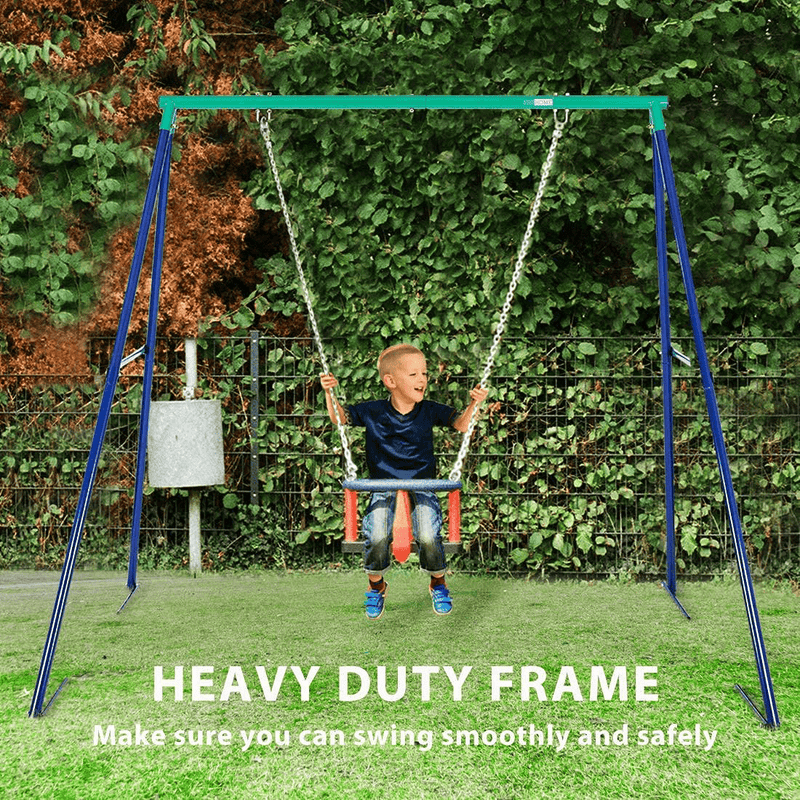 VIVOHOME Swing Frame Full Steel Stand for Outdoor with Folding Horizontal Bars with Adjustable Height Blue Home & Garden > Lawn & Garden > Outdoor Living > Porch Swings VIVOHOME   