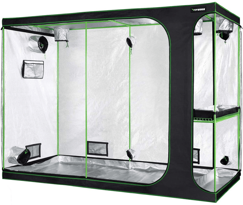 VIVOSUN 2-In-1 108"X48"X80" Mylar Reflective Grow Tent for Indoor Hydroponic Growing System Sporting Goods > Outdoor Recreation > Camping & Hiking > Tent Accessories VIVOSUN 108"x48"x80"  