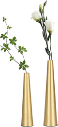Vixdonos 10.5/8.5 Inch Gold Metal Vase Small Flower Vase Set of 2 Taper Vase for Wedding Table Centerpiece Decorations, Home Decor (Gold) Sporting Goods > Outdoor Recreation > Cycling > Cycling Apparel & Accessories > Bicycle Helmets Vixdonos Gold  