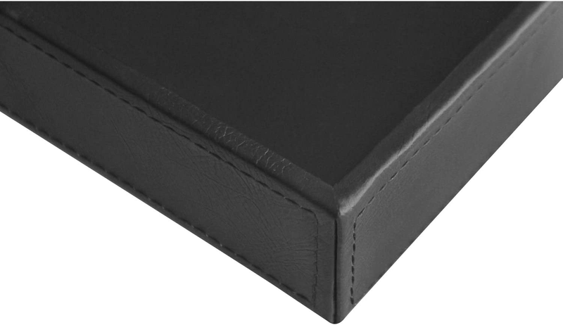 Vixdonos Valet Tray Nightstand Organizer,Leather Catchall Tray for Perfume,Jewelry,Key and Remote on Counter or Dresser(Black)