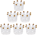 Vixdonos Votive Candle Holders Set of 6 Crown Glass Tealight Candle Holder for Wedding, Party and Home Decor (Gold)