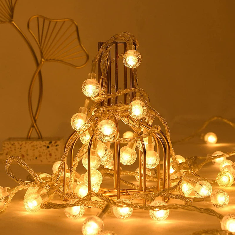 Vocevos Globe String Lights Christmas 100 LED 33FT Indoor String Lights Bedroom Fairy Lights Warm White Extendable Outdoor Decorative Bubbles for Wedding Birthday Party 8 Modes Brighter,Stable Plug Home & Garden > Lighting > Light Ropes & Strings Vocevos Warm White 2 Pack 