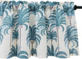 VOGOL Blue Valances for Small Windows Hood Leaves Print Window Valances for Living Room, Rod Pocket Valance Curtains 52 Inch Wide by 18 Inch Long, One Panel Home & Garden > Decor > Window Treatments > Curtains & Drapes VOGOL Blue W52xL18|One Panel 