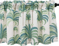 VOGOL Blue Valances for Small Windows Hood Leaves Print Window Valances for Living Room, Rod Pocket Valance Curtains 52 Inch Wide by 18 Inch Long, One Panel Home & Garden > Decor > Window Treatments > Curtains & Drapes VOGOL Green W52xL18|One Panel 