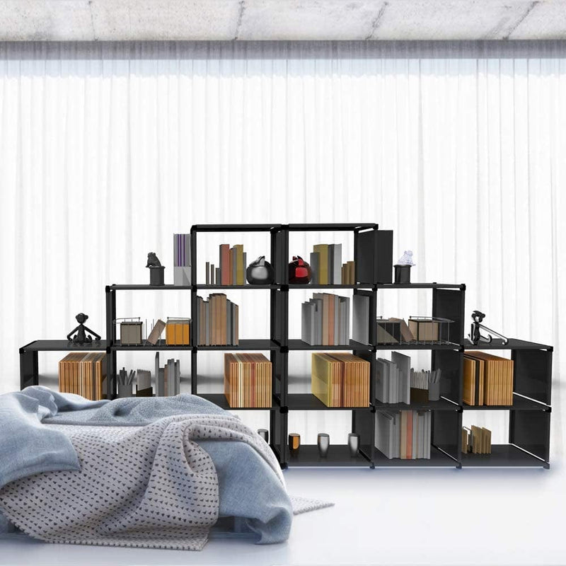 VOJUEAR Cube Storage DIY 9-Cubes Closet Storage Bookcase Organizer Shelving Bookshelf Clothes Storage for Home,Office,Bedroom,Home Furniture Storage (Black) Home & Garden > Household Supplies > Storage & Organization VOJUEAR   