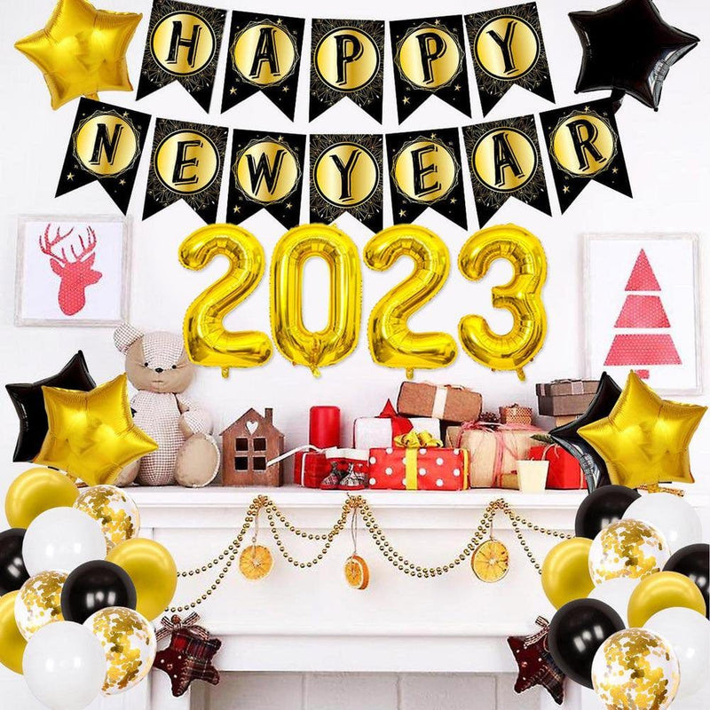 Vokewalm 2023 New Year Balloons New Years Eve Party Supplies 2023 Balloons Set Happy New Year Supplies for Party Decor & Event Decorations Proficient Arts & Entertainment > Party & Celebration > Party Supplies Vokewalm   
