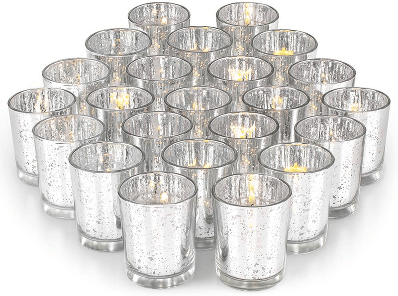 Volens Rose Gold Votive Candle Holders, Mercury Glass Tealight Candle Holder Set of 72 …