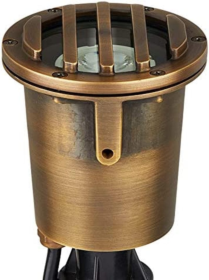 VOLT Waterproof Forged Brass 12V In-Grade Bronze Well Light with 5W LED Bulb Home & Garden > Pool & Spa > Pool & Spa Accessories VOLT Lighting Grated Top (No Bulb)  