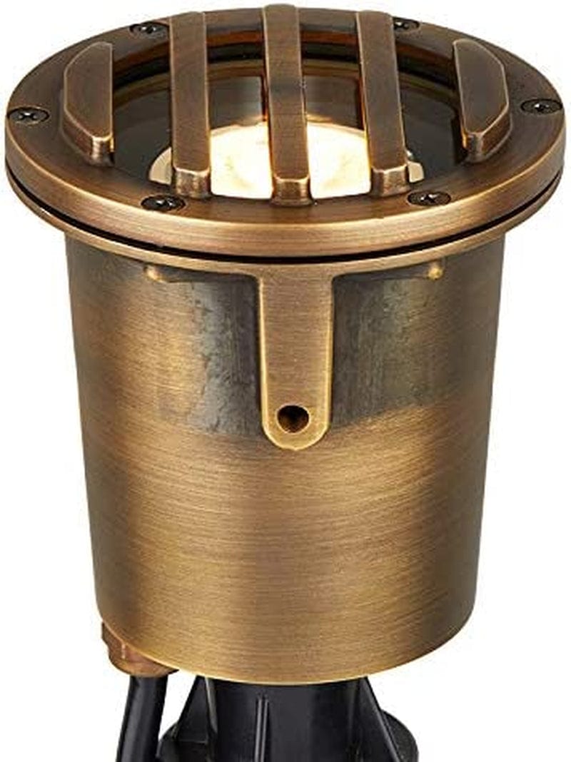 VOLT Waterproof Forged Brass 12V In-Grade Bronze Well Light with 5W LED Bulb Home & Garden > Pool & Spa > Pool & Spa Accessories VOLT Lighting Grated Top with Bulb  