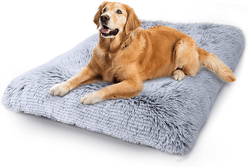 Vonabem Dog Bed Crate Pad, Deluxe Plush Soft Pet Beds, Washable Anti-Slip Dog Crate Bed for Large Medium Small Dogs and Cats,Dog Mats for Sleeping and anti Anxiety, Fulffy Kennel Pad