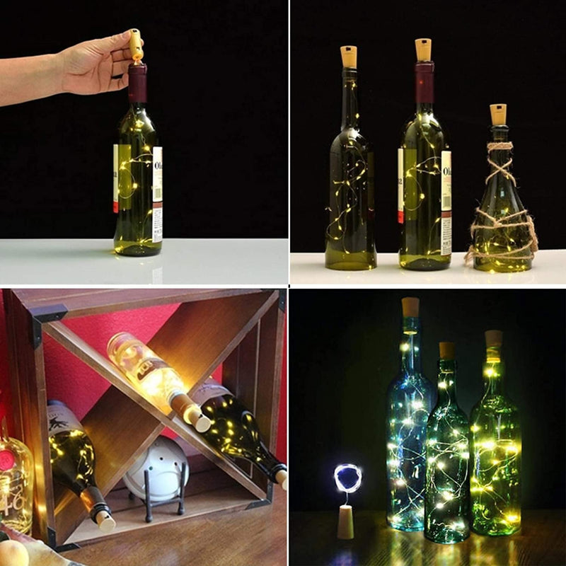 VOOKRY Wine Bottle Lights with Cork,20 LED Battery Operated Fairy String Lights Mini Copper Wire Bottle Lights for DIY, Party, Decor, Christmas, Halloween, Wedding(Warm White 8 Pack) Home & Garden > Lighting > Light Ropes & Strings US Arts Electronics Co.Ltd   