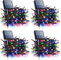 Voolex 4-Pack Solar String Lights Outdoor Cold White - 100LED 33FT Solar Powered LED String Light Waterproof with 8 Modes for Garden, Patio, Fence, Holiday, Party, Balcony, Tree Decorations Home & Garden > Lighting > Light Ropes & Strings Linhai Shunsheng Decorative Lighting Co.,Ltd Multicolor 100LED  